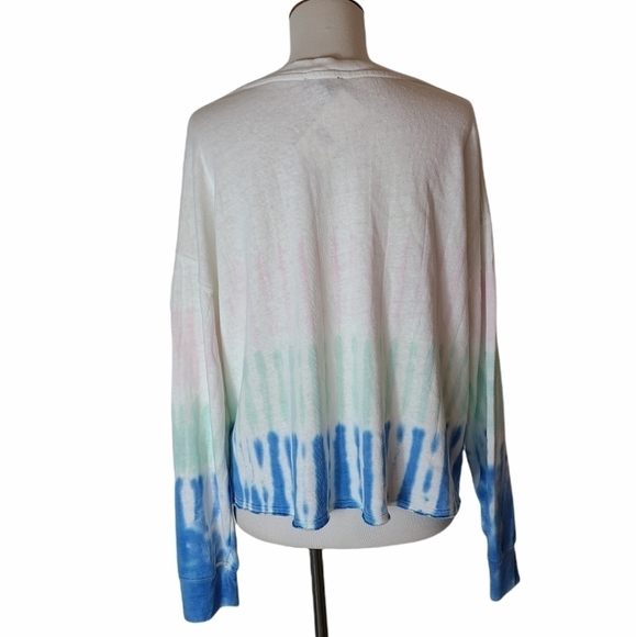 Splendid Scoop Neck White Tie Dye Sweatshirt Large NWT - Picture 3 of 9